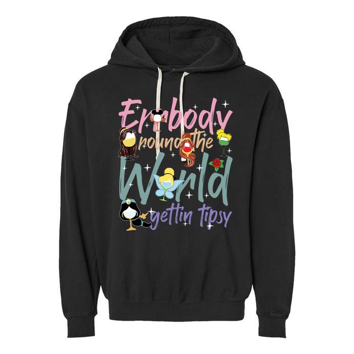 Errbody Round The World Gettin Tipsy Drinking Around The World Garment-Dyed Fleece Hoodie