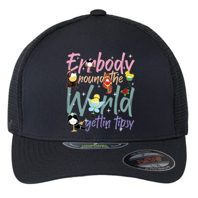 Errbody Round The World Gettin Tipsy Drinking Around The World Flexfit Unipanel Trucker Cap