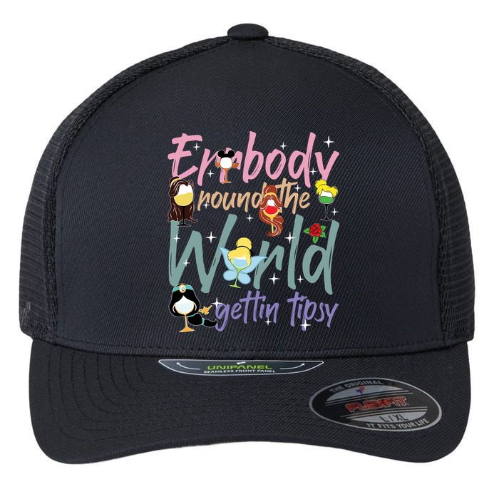 Errbody Round The World Gettin Tipsy Drinking Around The World Flexfit Unipanel Trucker Cap