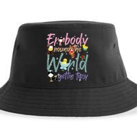 Errbody Round The World Gettin Tipsy Drinking Around The World Sustainable Bucket Hat