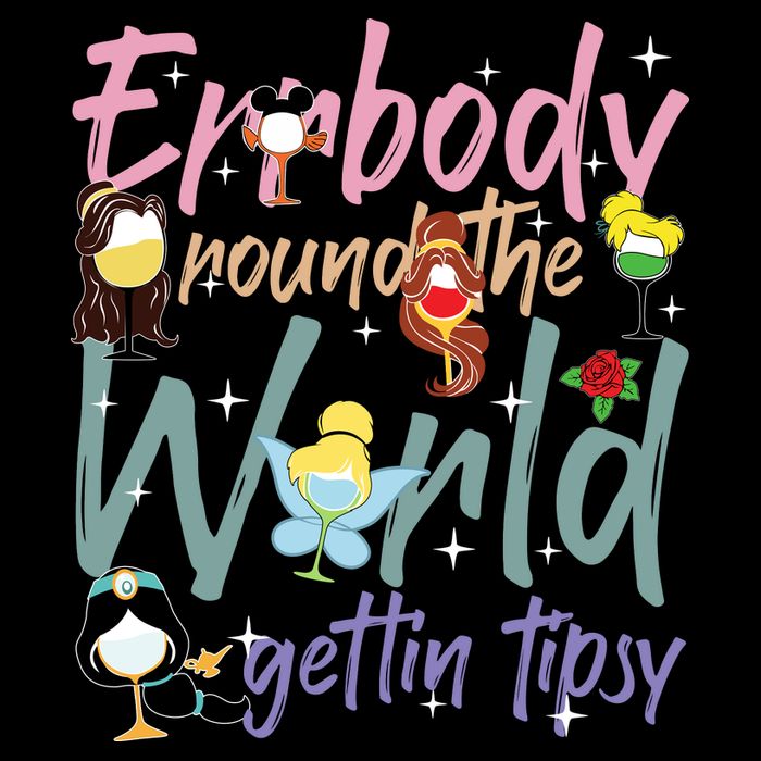 Errbody Round The World Gettin Tipsy Drinking Around The World 7-Panel Snapback Hat