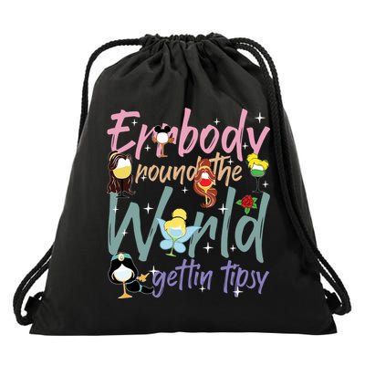 Errbody Round The World Gettin Tipsy Drinking Around The World Drawstring Bag