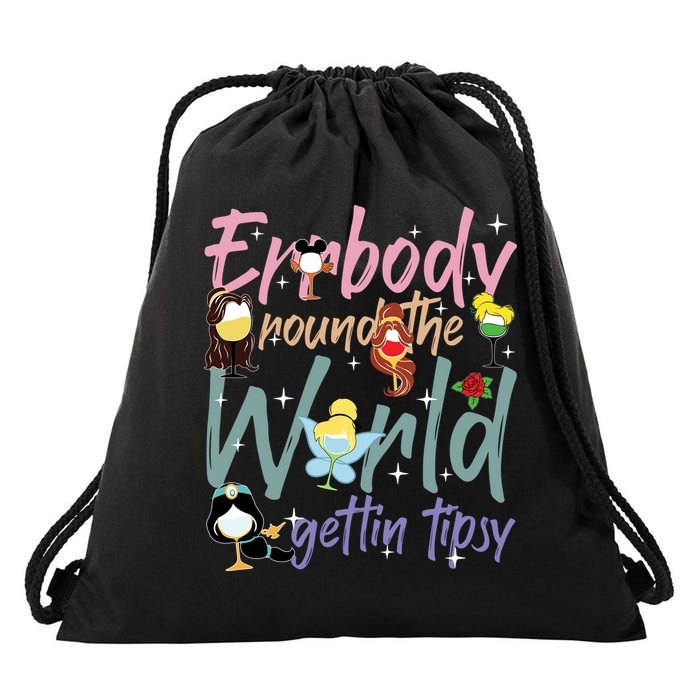Errbody Round The World Gettin Tipsy Drinking Around The World Drawstring Bag