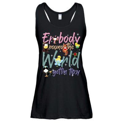 Errbody Round The World Gettin Tipsy Drinking Around The World Ladies Essential Flowy Tank