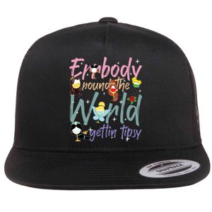 Errbody Round The World Gettin Tipsy Drinking Around The World Flat Bill Trucker Hat