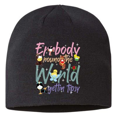 Errbody Round The World Gettin Tipsy Drinking Around The World Sustainable Beanie