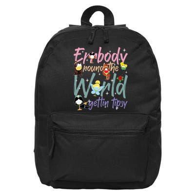 Errbody Round The World Gettin Tipsy Drinking Around The World 16 in Basic Backpack