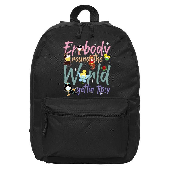 Errbody Round The World Gettin Tipsy Drinking Around The World 16 in Basic Backpack