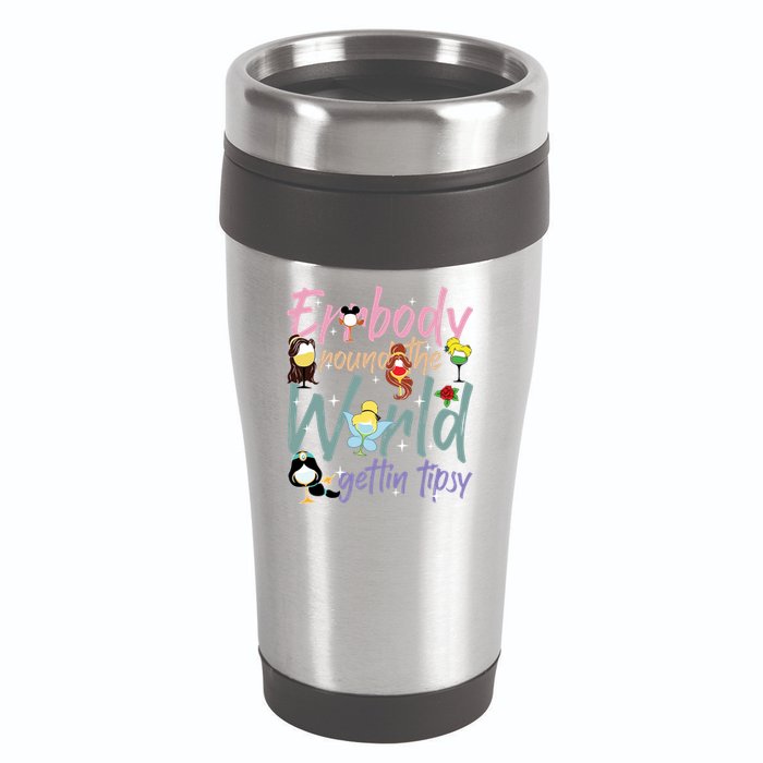 Errbody Round The World Gettin Tipsy Drinking Around The World 16oz Travel Tumbler