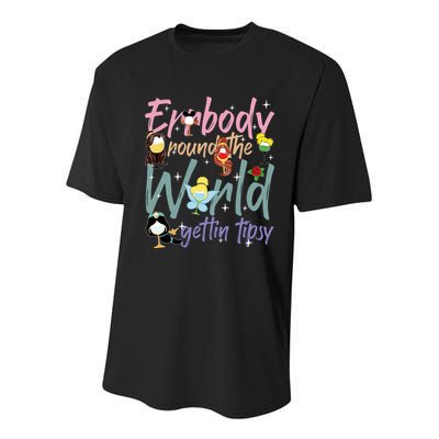 Errbody Round The World Gettin Tipsy Drinking Around The World Youth Performance Sprint T-Shirt