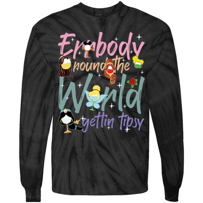 Errbody Round The World Gettin Tipsy Drinking Around The World Tie-Dye Long Sleeve Shirt