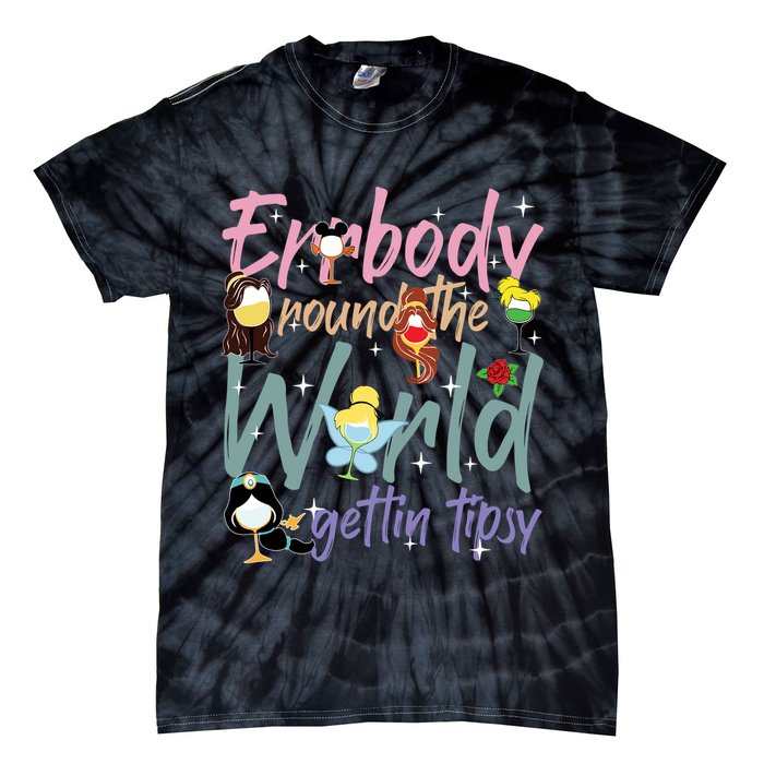 Errbody Round The World Gettin Tipsy Drinking Around The World Tie-Dye T-Shirt