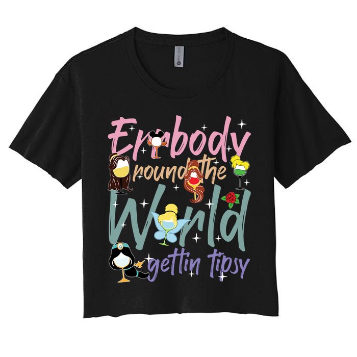 Errbody Round The World Gettin Tipsy Drinking Around The World Crop Top