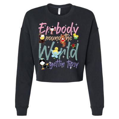 Errbody Round The World Gettin Tipsy Drinking Around The World Cropped Pullover Crew