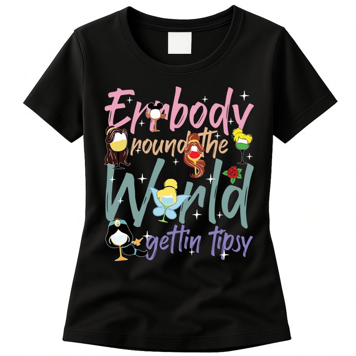 Errbody Round The World Gettin Tipsy Drinking Around The World Womens T-Shirt