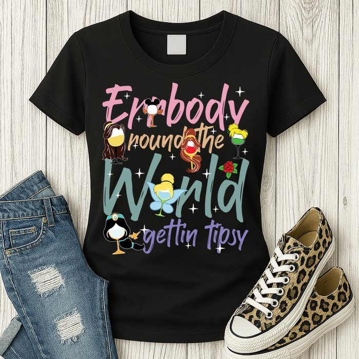 Errbody Round The World Gettin Tipsy Drinking Around The World Womens T-Shirt