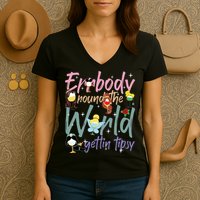 Errbody Round The World Gettin Tipsy Drinking Around The World Women's V-Neck T-Shirt