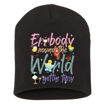 Errbody Round The World Gettin Tipsy Drinking Around The World Short Acrylic Beanie