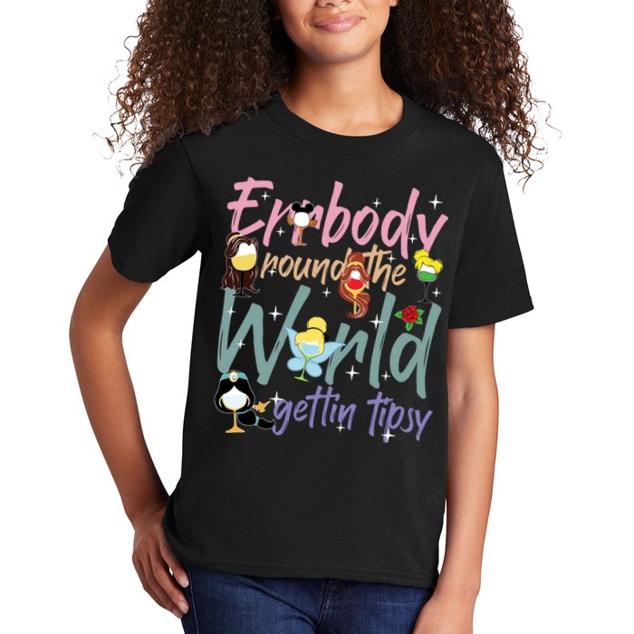 Errbody Round The World Gettin Tipsy Drinking Around The World Kids T-Shirt