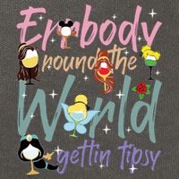 Errbody Round The World Gettin Tipsy Drinking Around The World Cotton Canvas Backpack