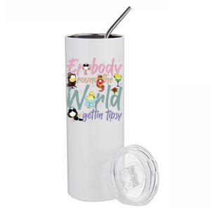 Errbody Round The World Gettin Tipsy Drinking Around The World Stainless Steel Tumbler