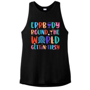 Errbody Round The World Gettin Tipsy Food And Wine Festival Ladies PosiCharge Tri-Blend Wicking Tank