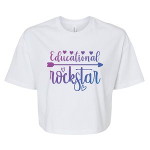 Educational Rockstar Teacher Appreciation Gift Bella+Canvas Jersey Crop Tee