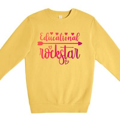 Educational Rockstar Teacher Appreciation Gift Premium Crewneck Sweatshirt