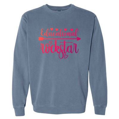 Educational Rockstar Teacher Appreciation Gift Garment-Dyed Sweatshirt