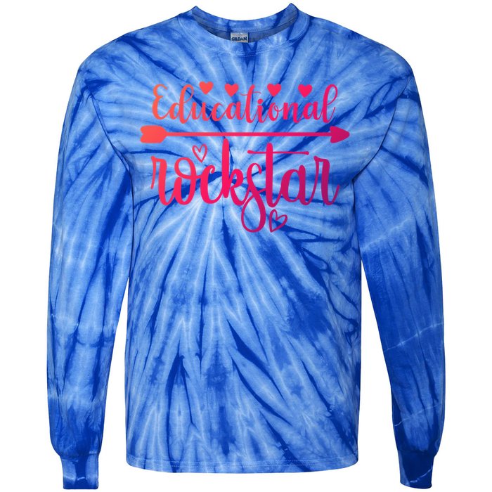 Educational Rockstar Teacher Appreciation Gift Tie-Dye Long Sleeve Shirt