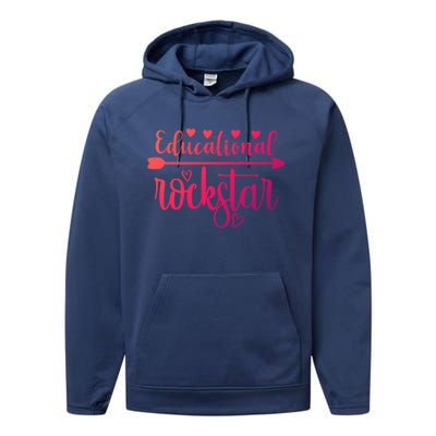 Educational Rockstar Teacher Appreciation Gift Performance Fleece Hoodie