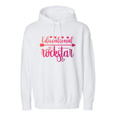 Educational Rockstar Teacher Appreciation Gift Garment-Dyed Fleece Hoodie