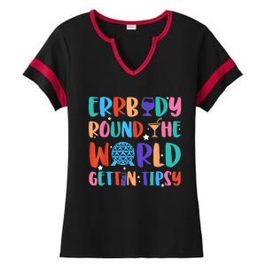 Errbody Round The World Gettin Tipsy Food And Wine Festival Ladies Halftime Notch Neck Tee