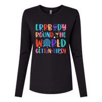 Errbody Round The World Gettin Tipsy Food And Wine Festival Womens Cotton Relaxed Long Sleeve T-Shirt