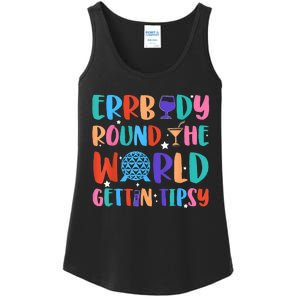 Errbody Round The World Gettin Tipsy Food And Wine Festival Ladies Essential Tank