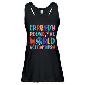 Errbody Round The World Gettin Tipsy Food And Wine Festival Ladies Essential Flowy Tank