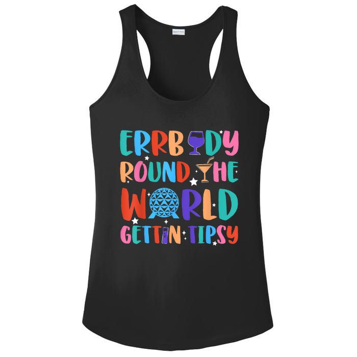 Errbody Round The World Gettin Tipsy Food And Wine Festival Ladies PosiCharge Competitor Racerback Tank