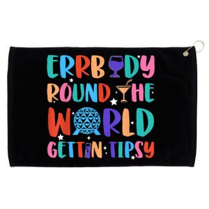 Errbody Round The World Gettin Tipsy Food And Wine Festival Grommeted Golf Towel