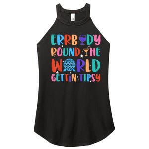 Errbody Round The World Gettin Tipsy Food And Wine Festival Women's Perfect Tri Rocker Tank