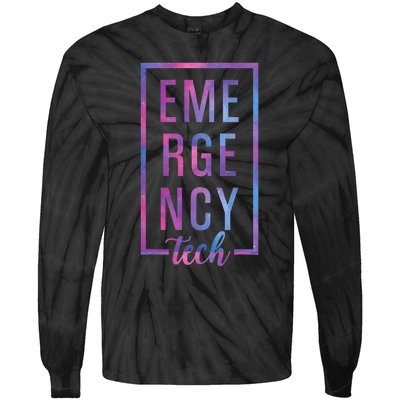 Emergency Room Tech ER Tech ER funny Technician Tie-Dye Long Sleeve Shirt