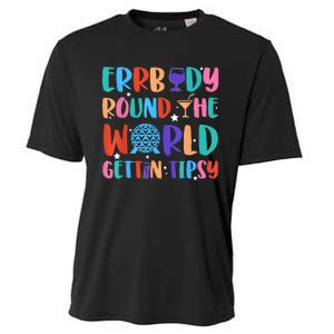 Errbody Round The World Gettin Tipsy Food And Wine Festival Cooling Performance Crew T-Shirt