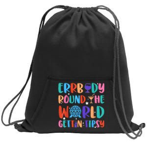 Errbody Round The World Gettin Tipsy Food And Wine Festival Sweatshirt Cinch Pack Bag