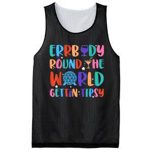 Errbody Round The World Gettin Tipsy Food And Wine Festival Mesh Reversible Basketball Jersey Tank