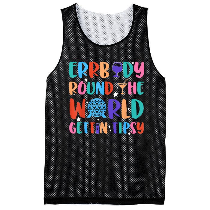 Errbody Round The World Gettin Tipsy Food And Wine Festival Mesh Reversible Basketball Jersey Tank