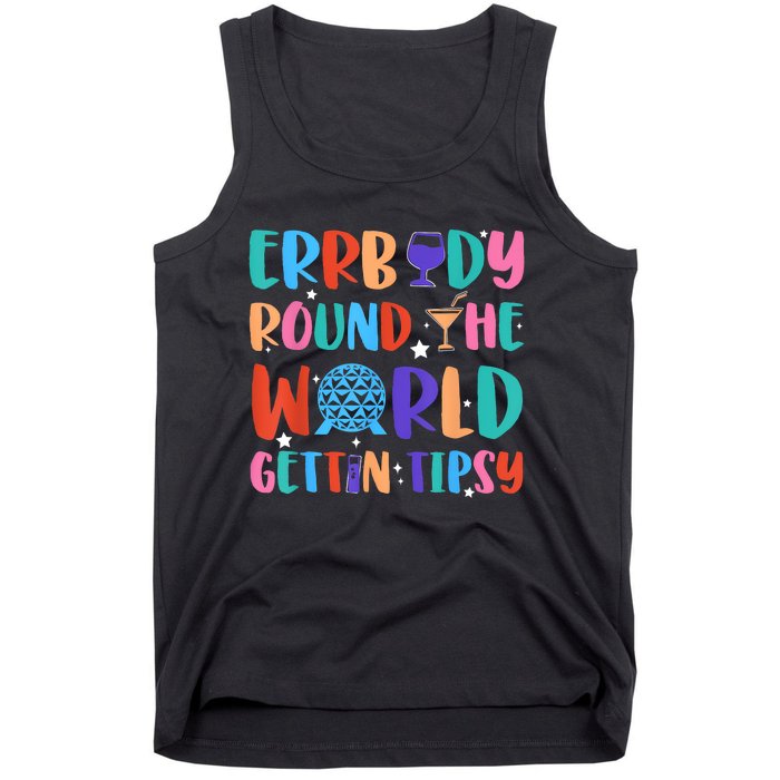 Errbody Round The World Gettin Tipsy Food And Wine Festival Tank Top