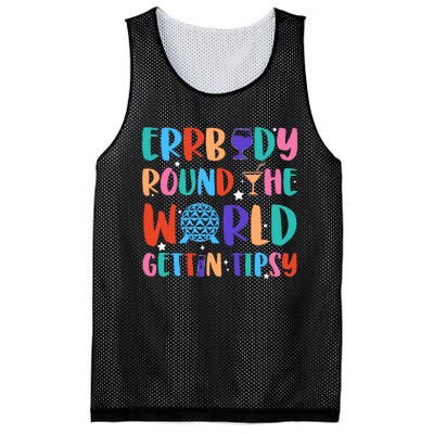 Errbody Round The World Gettin Tipsy Food And Wine Festival Mesh Reversible Basketball Jersey Tank