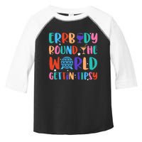 Errbody Round The World Gettin Tipsy Food And Wine Festival Toddler Fine Jersey T-Shirt