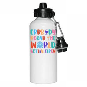 Errbody Round The World Gettin Tipsy Food And Wine Festival Aluminum Water Bottle