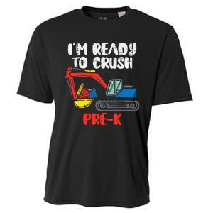 Excavator Ready To Crush Prek Prek First Day School Truck Cooling Performance Crew T-Shirt