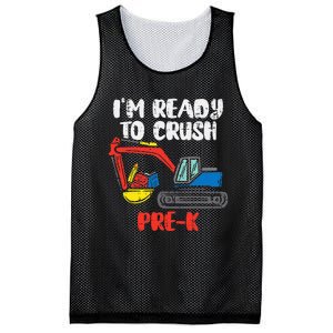 Excavator Ready To Crush Prek Prek First Day School Truck Mesh Reversible Basketball Jersey Tank